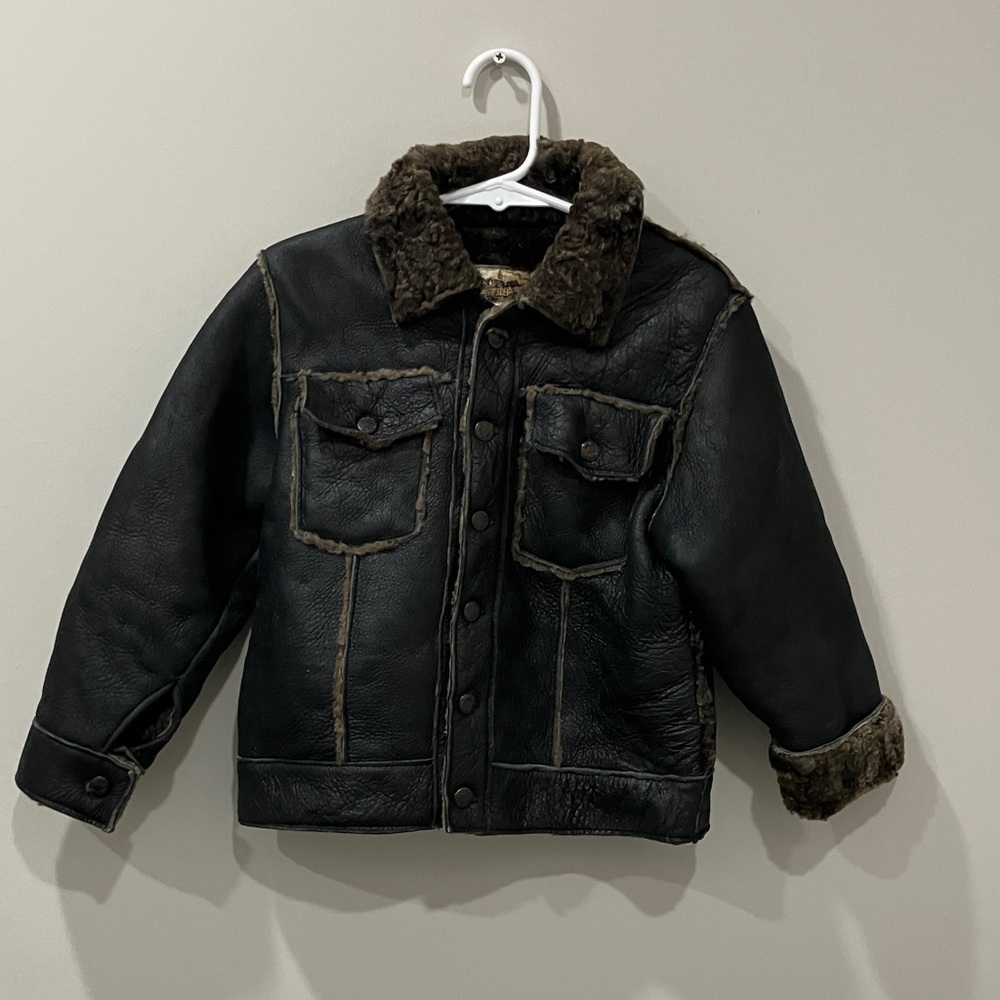 Vintage Ponte Vecchio Black Jacket with Brown Fur Trim